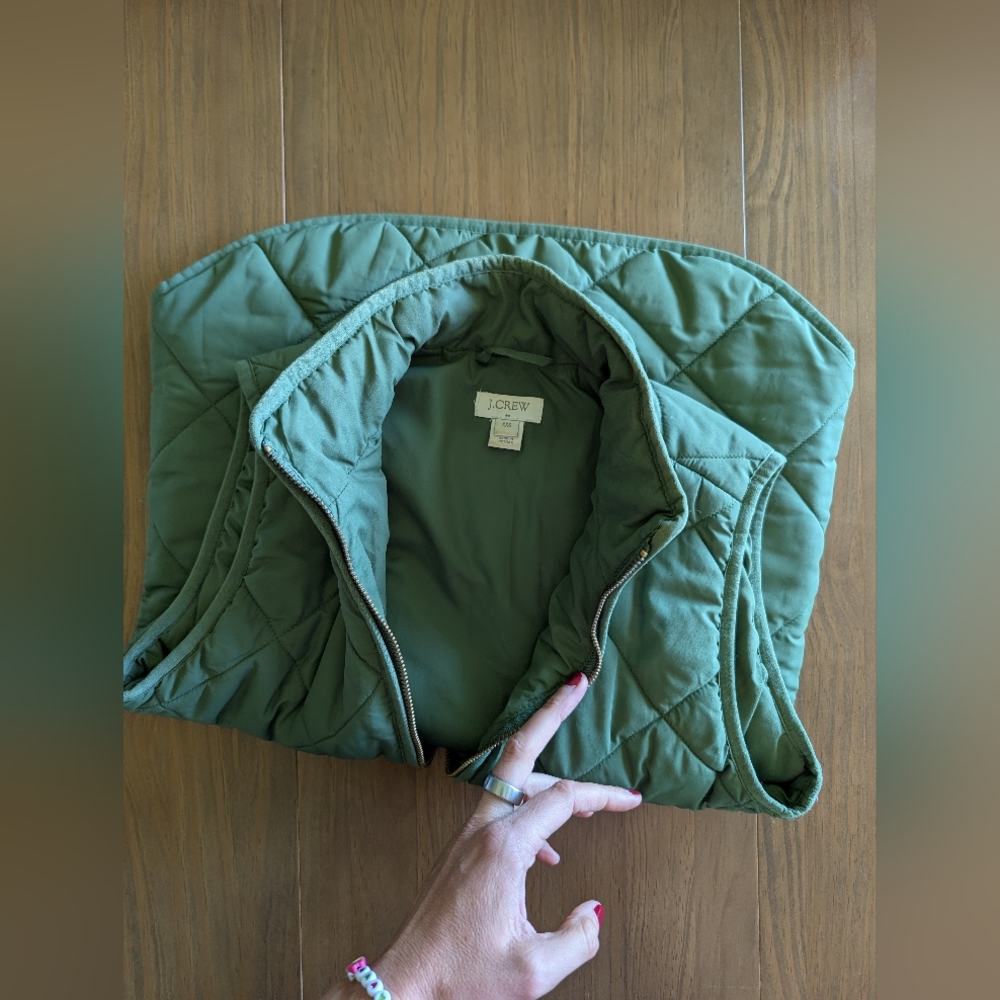 J.Crew Green Quilted Vest